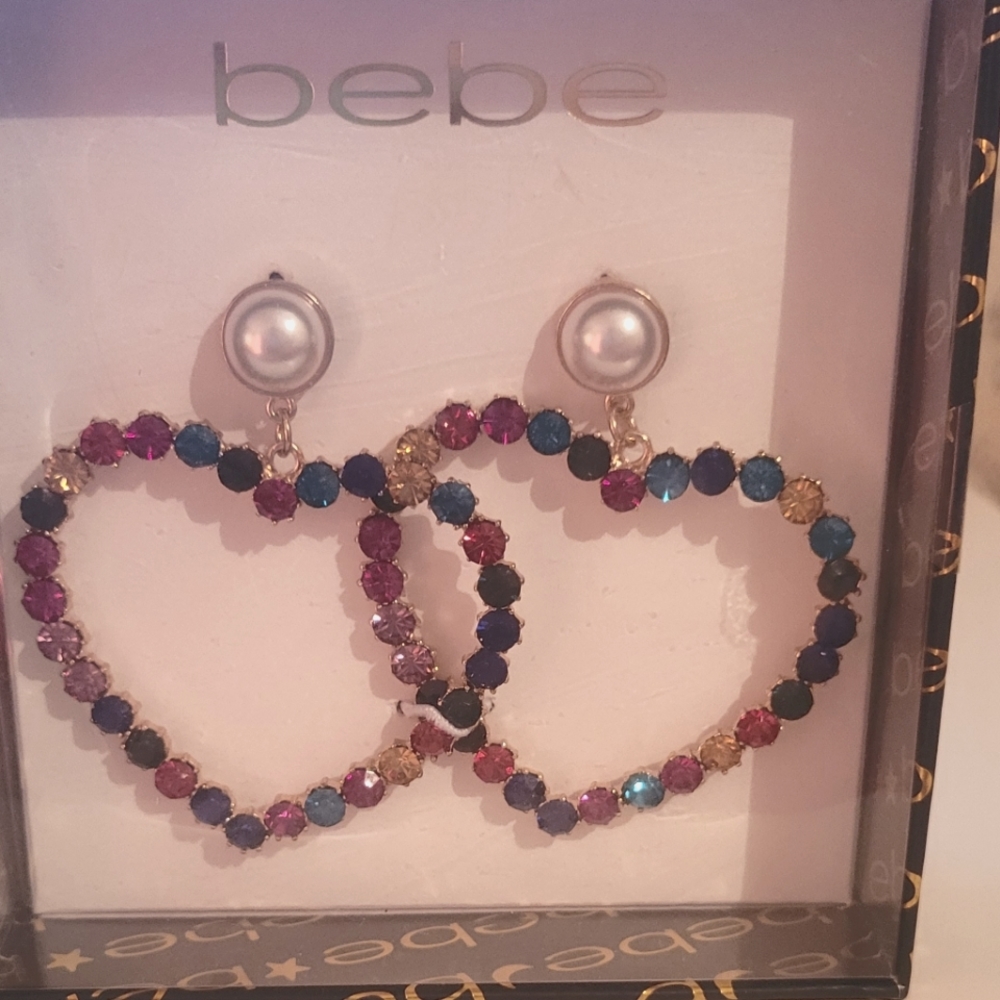 Multi colored heart earrings